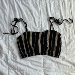 Striped crop top with adjustable straps